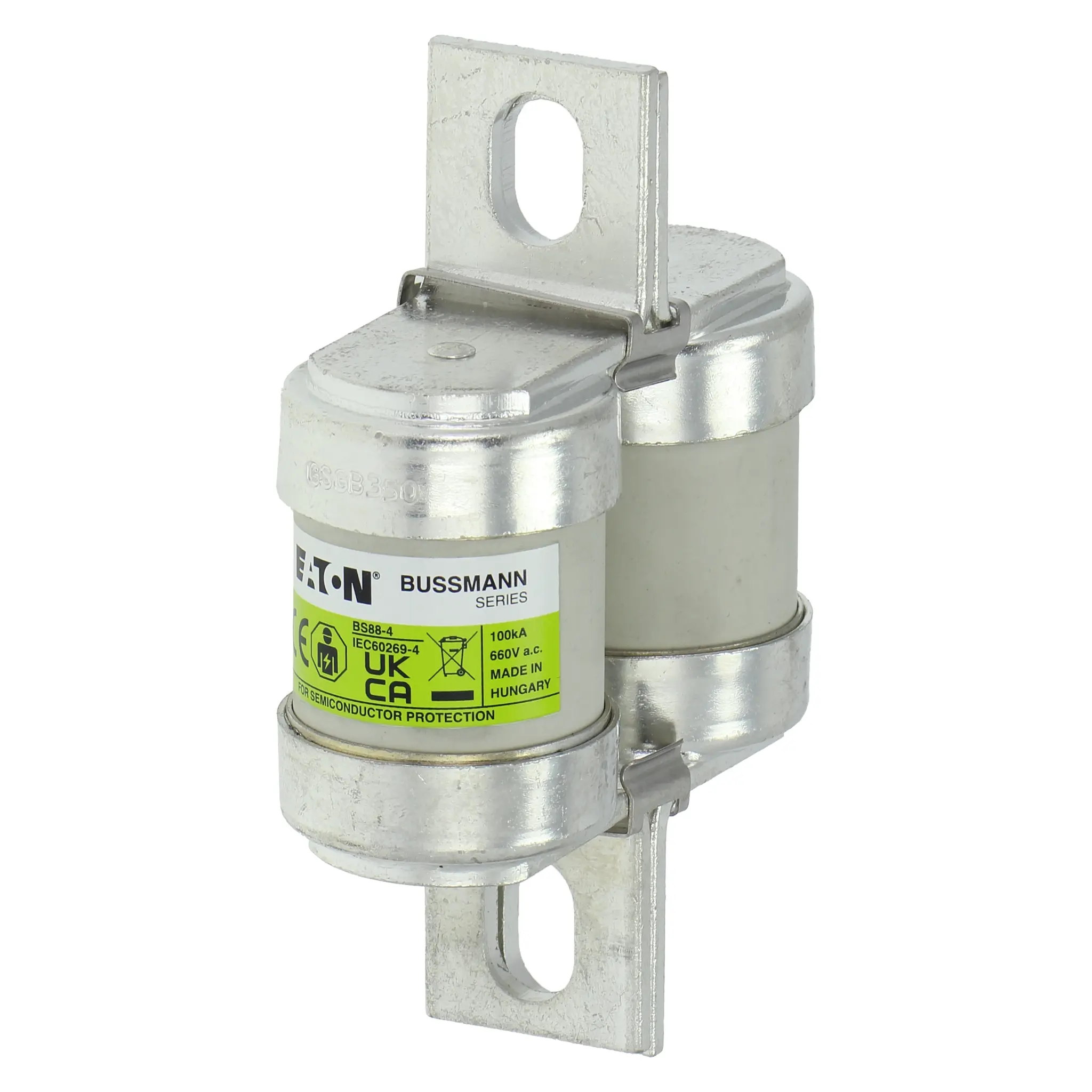 Produktfoto 1 von Eaton Bussmann Sicherung UK-Norm, 660 V ac, 350V dc / 350A FF, aR BS 88, Lochabstand 81.7mm