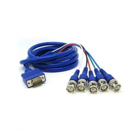 Produktfoto 1 von Van Damme VGA-Kabel A VGA / Stecker B BNC / Stecker, 5 m Polyvinylchlorid Blau