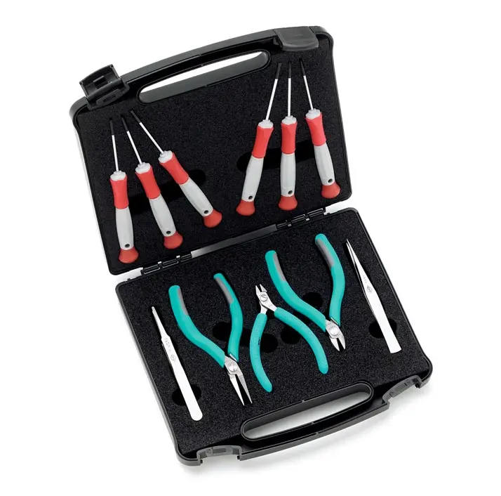 Produktfoto 1 von Weller Erem ESD Werkzeugsatz, ESD-sicherer Kunststoffkoffer 11-teilig