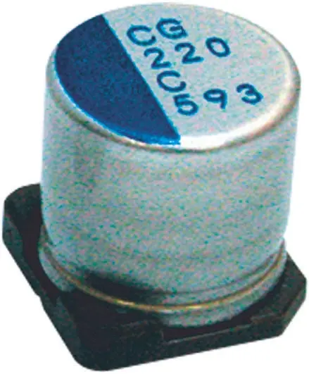 Produktfoto 1 von Nichicon CG, SMD Polymerkondensator 47 μF ±20 % / 16 V dc, Ø 5 mm, -55 °C → 105 °C