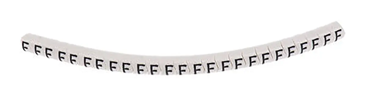 Produktfoto 1 von HellermannTyton Helagrip Kabelmarkierung Aufschiebbar, Beschriftung: F, Schwarz Weiß, Ø 2 mm - 5 mm, 3.5 mm x 4.3 mm