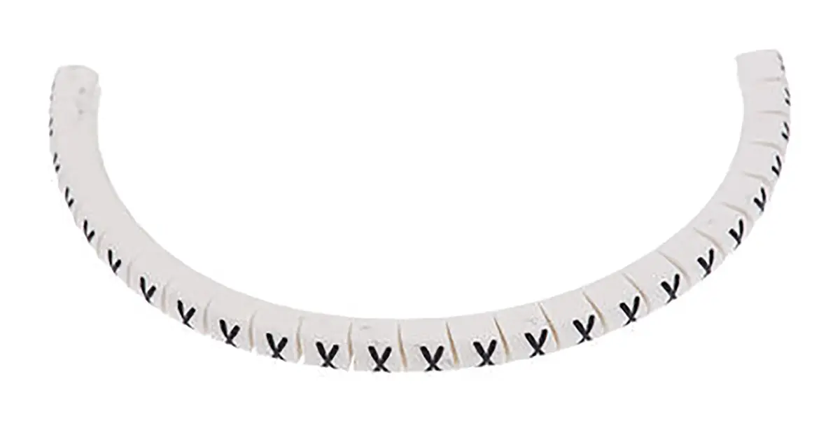 Produktfoto 1 von HellermannTyton Helagrip Kabelmarkierung Aufschiebbar, Beschriftung: X, Schwarz Weiß, Ø 2 mm - 5 mm, 3.5 mm x 4.3 mm
