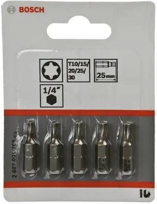 Produktfoto 1 von Bosch Schraubbit, Innensechsrund, 5-teilig, 25 mm