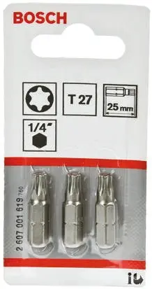 Produktfoto 1 von Bosch 1/4 in T27 Schraubbit, Sechskant, 1-teilig, 25 mm