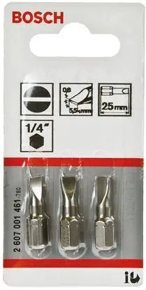 Produktfoto 1 von Bosch 1/4 in Schraubbit, 3-teilig, 25 mm