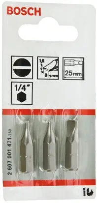 Produktfoto 1 von Bosch 1/4 in Schraubbit, 3-teilig, 25 mm
