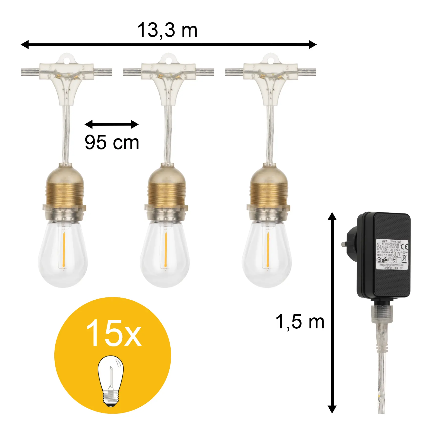 Produktfoto 1 von Bailey Electric & Electronics bv Arbeitslicht x 15 m