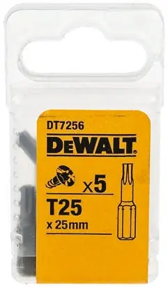 Produktfoto 1 von DeWALT T25 Schraubbit, Sechskant, 5-teilig, 25 mm