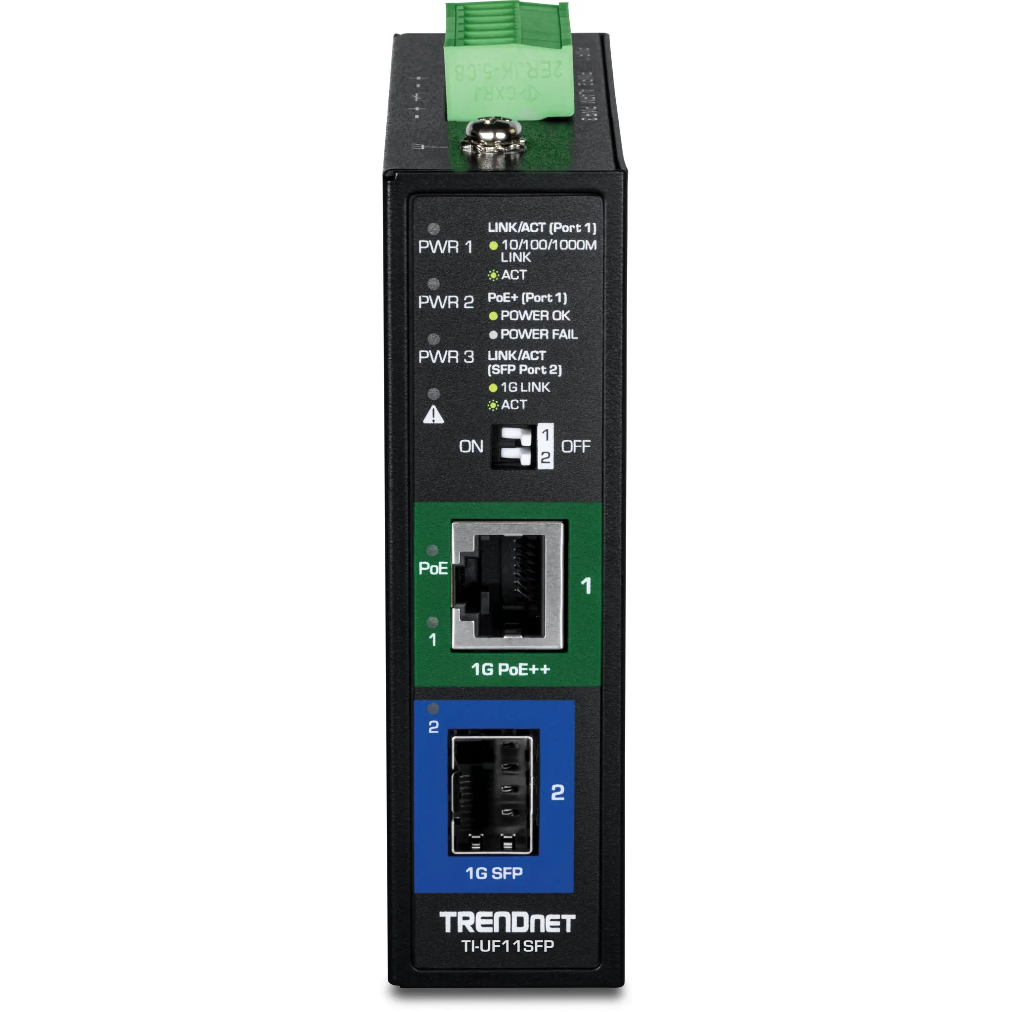 Produktfoto 1 von Trendnet Ethernet-Medienkonverter 1000Mbps, Multimodus, Singlemode 40 km 2000 Mbps, Anschluss: SFP