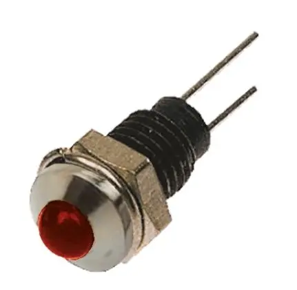 Bulgin Rot Tafelmontage-Anzeige, Anschlusskabel 2V 6.1 mm