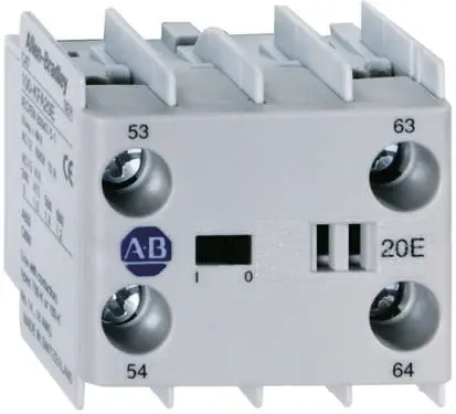 Produktfoto 1 von Allen Bradley 100K Hilfskontaktblock 4-polig Einrastbefestigung, 4 Schließer mit Schraube Anschluss 12 A