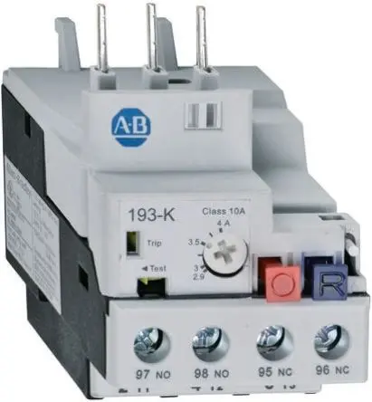 Produktfoto 1 von Allen Bradley 193-K Überlastrelais, / 2.3A, 3.2 A 6 W 1 Schließer/1 Öffner, 690V ac / 3.2A, 50 mm x 45mm