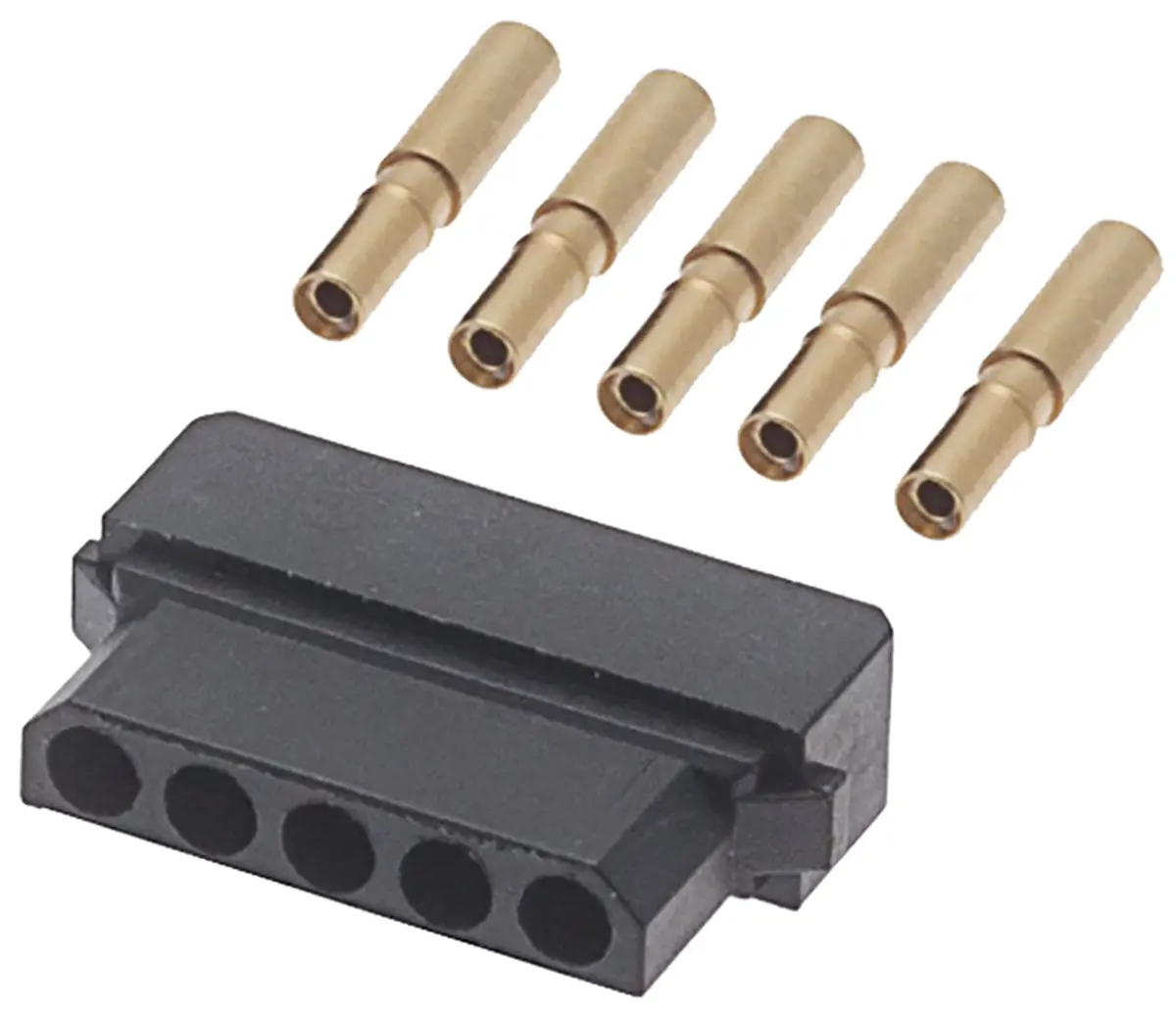 Produktfoto 1 von HARWIN Datamate PCB Steckverbinder-Satz, Verbinder-Kit 5-poliges SIL-Buchsengehäuse, Crimpkontakte