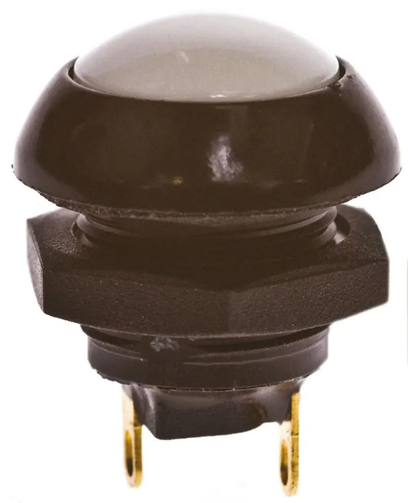 Produktfoto 1 von Otto P9 Druckschalter Weiß Tastend Panel Ø 0.505 in, 1-poliger Umschalter / 5 A 28 V dc 115 V ac, IP68
