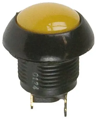 Produktfoto 1 von Otto P9 Druckschalter Gelb Tastend Panel Ø 0.505 in, 1-poliger Umschalter / 5 A 28 V dc 115 V ac, IP68