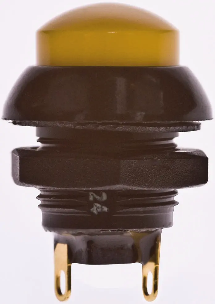 Produktfoto 1 von Otto P9 Druckschalter Gelb Tastend Panel Ø 0.505 in, 1-poliger Umschalter / 5 A 28 V dc 115 V ac, IP68