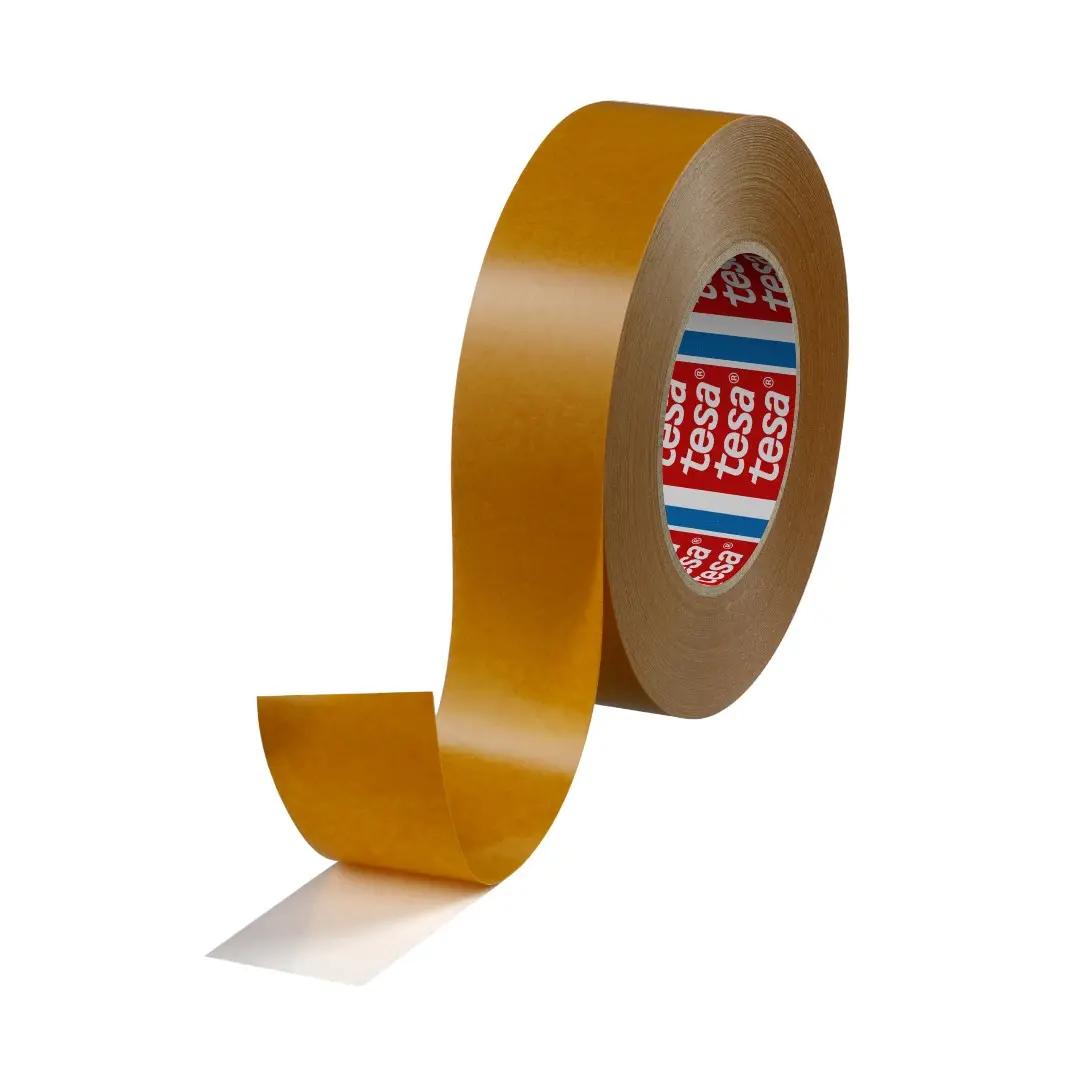 Tesa 51571-00002-00 Doppelseitiges Gewebeband, transparent, 0°C bis +80°C, Stärke 0.160mm, 38mm x 50m