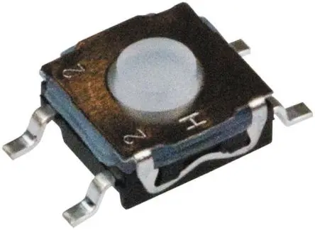 Produktfoto 1 von C & K IP67 Taster SPST Taste, SMD 50mA Aus-Ein 0.9 mm Schwarz Oberfläche B. 6.2mm L. 6.2 mm