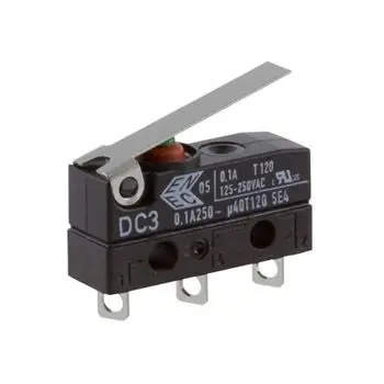 Produktfoto 1 von ZF Mikroschalter Kurzer Hebel-Betätiger Lot, 1-poliger Umschalter, 250 V ac, 100mA IP6K7 0.78N -40 °C - 120 °C