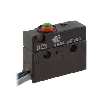 Produktfoto 1 von ZF Mikroschalter Knopf-Betätiger Drahtanschluss, 100 mA @ 30 V dc, SPDT IP 6K7 1,96 N -40°C - +105°C