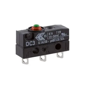 Produktfoto 1 von ZF Mikroschalter Knopf-Betätiger Lötanschluss, 100 mA @ 30 V dc, SPDT IP 6K7 1,96 N -40°C - +120°C
