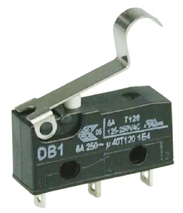 Produktfoto 1 von ZF Mikroschalter Rollenhebel simuliert-Betätiger Lötanschluss, 6 A @ 250 V ac, SPDT 0,64 N -40°C - +120°C