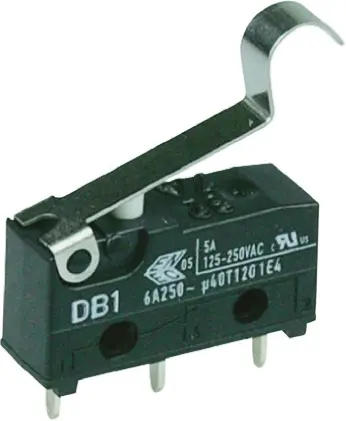Produktfoto 1 von ZF Mikroschalter Rollenhebel simuliert-Betätiger Lötanschluss, 6 A @ 250 V ac, SPDT 0,54 N -40°C - +120°C
