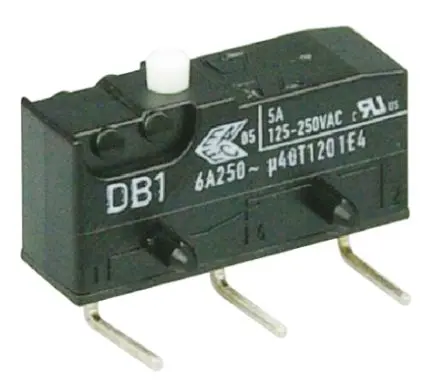Produktfoto 1 von ZF Mikroschalter Taste-Betätiger Lot, 1-poliger Umschalter, 250 V ac, 6A IP50 1.47N -40 °C - 120 °C