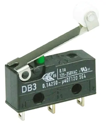Produktfoto 1 von ZF Mikroschalter Rollenhebel-Betätiger Lötanschluss, 100 mA @ 30 V dc, SPDT 0,54 N -40°C - +120°C