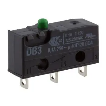 Produktfoto 1 von ZF Mikroschalter Taste-Betätiger Lot, 1-poliger Umschalter, 250 V ac, 100mA IP50 1.47N -40 °C - 120 °C