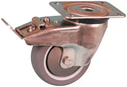 Produktfoto 1 von Guitel Hervieu Gebremst, schwenkbar Lenkrolle, Rad ø 100mm, 90kg, Ges H. 127mm, Rad B. 32mm, 105 x 80mm, Platte,