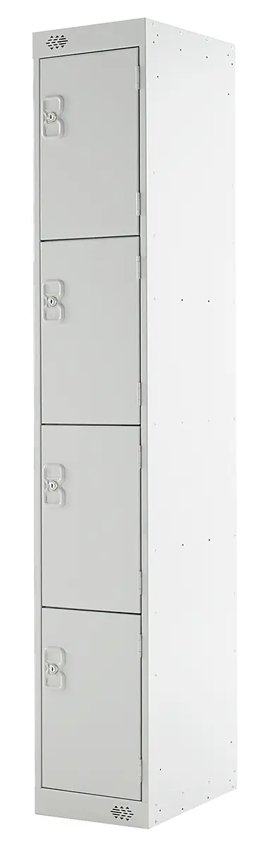 Produktfoto 1 von RS PRO Industrieschrank, Türanzahl: 4 Stahl, Grau, 1800 mm x 300 mm x 450 mm