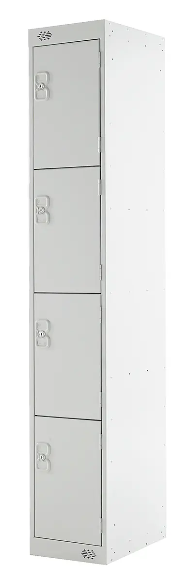 Produktfoto 1 von RS PRO Industrieschrank, Türanzahl: 4 Stahl, Grau, 1800 mm x 300 mm x 300 mm