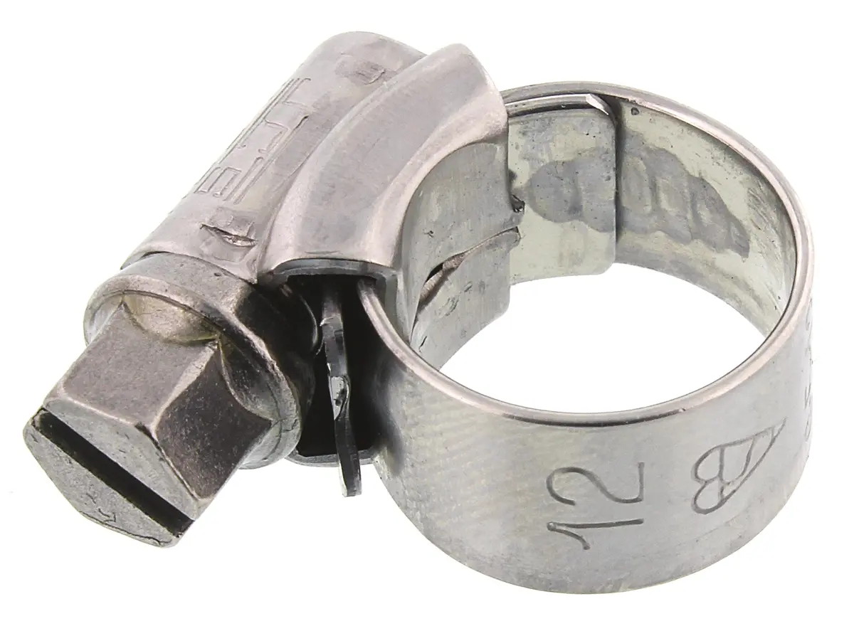 Produktfoto 1 von HI-GRIP Edelstahl Schlauchschelle Schneckengewinde, mit Schlitzsechskantschraube 12 mm