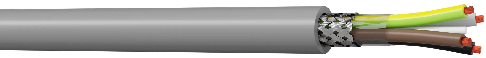 Produktfoto 1 von AXINDUS LIYCY1000 Steuerkabel, 4-adrig 4 mm² 11 AWG Grau Geschirmt, 50 m, Polyvinylchlorid