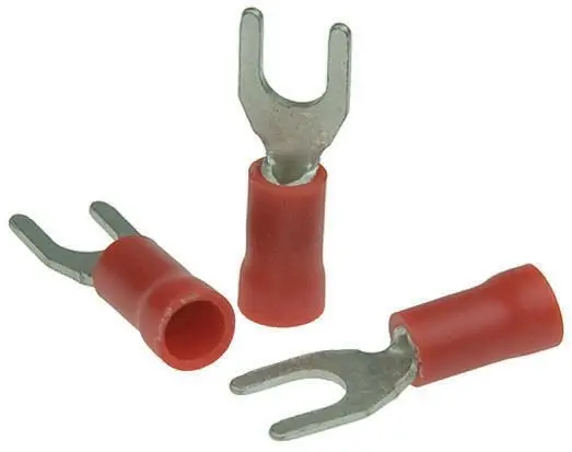 Produktfoto 1 von RS PRO Rot Isoliert Gabelkabelschuh B. 7.1mm Vinyl, min. 0.5mm², max. 1.5mm² 22AWG 16AWG
