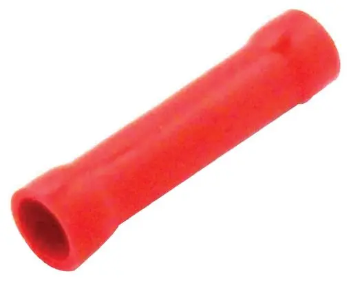 Produktfoto 1 von RS PRO Kabelspleißverbinder, Stoßverbinder, Rot, 22 → 16 AWG, Ø 4mm, Ges.L 24.5mm, 0.5mm² - 1.5mm², 16AWG max.