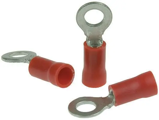 Produktfoto 1 von RS PRO Ringkabelschuh, Isoliert, PVC, Rot, aussen ø 11mm, innen ø 6.35mm, max. 1.5mm², M6