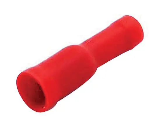 Produktfoto 1 von RS PRO Buchse ø 4.3mm Isoliert Rot Kabelschuh Rundstecker, max. 1.5mm², Ummantelt