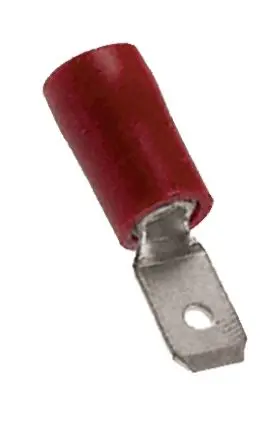 Produktfoto 1 von RS PRO Flachsteckhülse, Rot, Isoliert, 6.35 x 0.8mm, Stecker, 0.5mm² - 1.5mm², 22AWG min