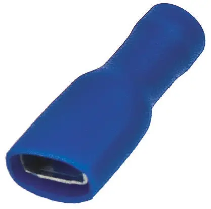 Produktfoto 1 von RS PRO Flachsteckhülse, Blau, Isoliert, 6.3 x 0.8mm, Buchse, 1.5mm² - 2.5mm², 16AWG min
