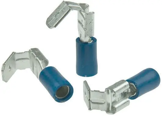 Produktfoto 1 von RS PRO Flachsteckhülse, Blau, Isoliert, 6.35 x 0.8mm, Buchse, 1.5mm² - 2.5mm², 16AWG min