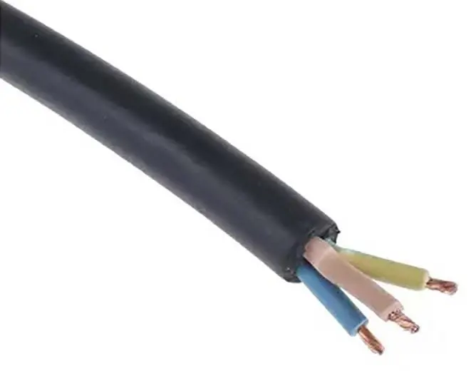 Produktfoto 1 von RS PRO H05-RRF, H05RR-F Netzkabel, 3-adrig Schwarz /Ø 12.04 mm Außen-ø , 50 m 60 °C, 300 V, 500 V, Gummi