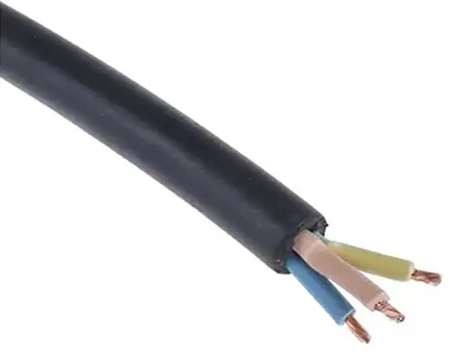 Produktfoto 1 von RS PRO H05-RRF, H05RR-F Netzkabel, 4-adrig Schwarz /Ø 11.6 mm Außen-ø , 50 m 60 °C, 300 V, 500 V, Gummi