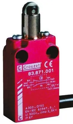 Produktfoto 1 von Crouzet 83871 Endschalter, Stößel 1 Schließer/1 Öffner, IP66, IP67, Metall 30V ac 100mA