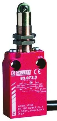 Produktfoto 1 von Crouzet 83872 Endschalter, Stößel 1 Schließer/1 Öffner, IP66, IP67, Metall 30V ac 100mA