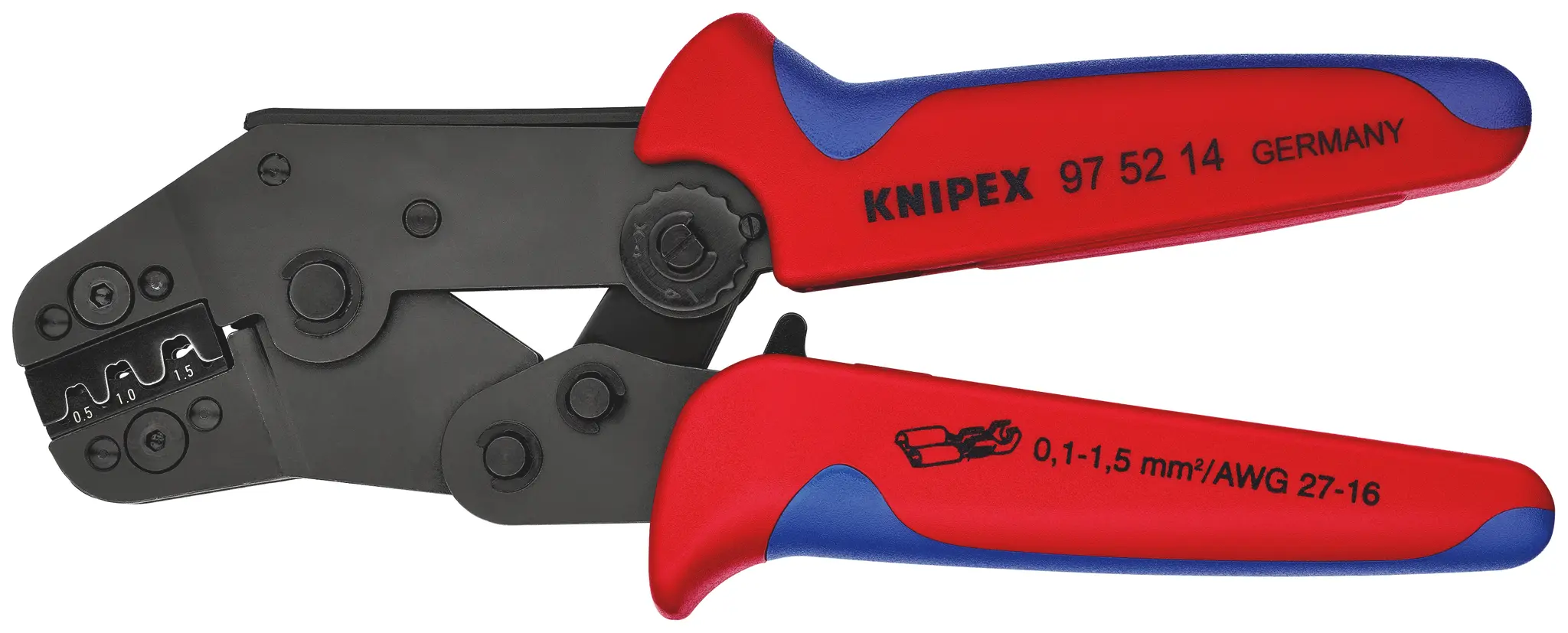 Produktfoto 1 von Knipex Crimp-Werkzeug für Nicht isolierte offene Kabelschuhe, 195 mm