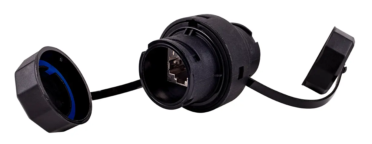 Produktfoto 1 von AXINDUS I4TCOUP Cat.6ea Ethernet-Verbinder, 2-Port Abgeschirmt Gerade