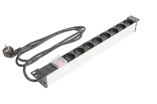Produktfoto 1 von CAE Multimedia Connect Schutzkontakt-Stecker Stromverteilungseinheit, 8-fach, 2m Kabel, 250 V AC, / 16A, Gestellmontage