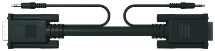 Produktfoto 1 von S2CEB CSVGAJ VGA-Kabel A 3,5 mm Stereobuchse, VGA / Stecker B 3,5 mm Stecker / Stecker, 20 mm Polyvinylchlorid Schwarz